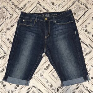 Signature by Levi Strauss Women's Dark Blue Denim Bermudas